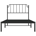 Metalowa rama łóżka z wezgłowiem, czarna, 100x200 cm Lumarko!
