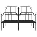 Metalowa rama łóżka z wezgłowiem i zanóżkiem, czarna, 150x200cm Lumarko!