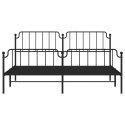 Metalowa rama łóżka z wezgłowiem i zanóżkiem, czarna, 193x203cm Lumarko!