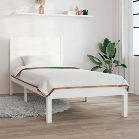 Rama łóżka, biała, lite drewno sosnowe, 100x200 cm Lumarko!