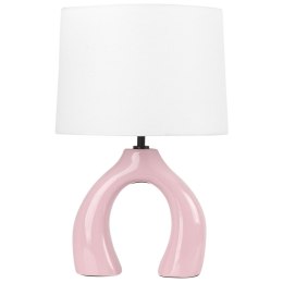 Lampa stołowa ceramiczna różowa ABBIE  Lumarko!