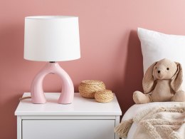 Lampa stołowa ceramiczna różowa ABBIE  Lumarko!