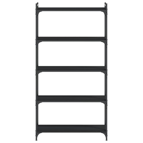 5-poziomowy regał na książki, czarny, 80x30x154 cm Lumarko!