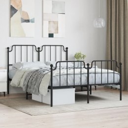 Metalowa rama łóżka z wezgłowiem i zanóżkiem, czarna, 140x200cm Lumarko!