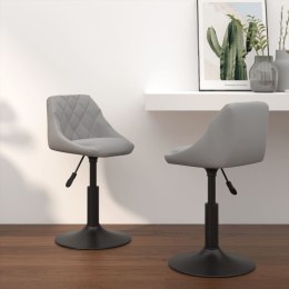 Obrotowe krzesła stołowe, 2 szt., jasnoszare, aksamitne Lumarko!