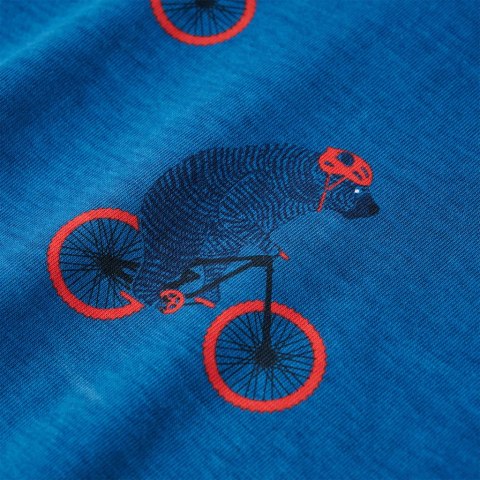 Piżama dziecięca z długimi rękawami, misie na rowerach, morska, 116