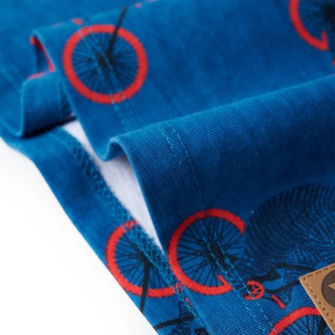 Piżama dziecięca z długimi rękawami, misie na rowerach, morska, 116