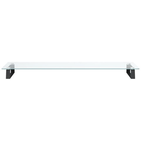 Podstawka pod monitor, czarna, 100x35x8cm szkło hartowane metal Lumarko!