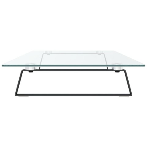 Podstawka pod monitor, czarna, 100x35x8cm szkło hartowane metal Lumarko!