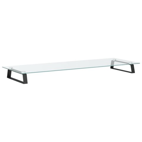 Podstawka pod monitor, czarna, 100x35x8cm szkło hartowane metal Lumarko!