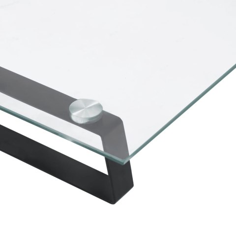 Podstawka pod monitor, czarna, 100x35x8cm szkło hartowane metal Lumarko!