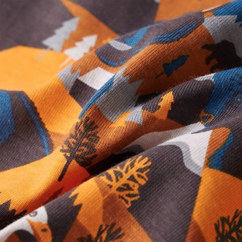 Piżama dziecięca z długimi rękawami, góry i zwierzęta, koniakowa, 128 Lumarko!