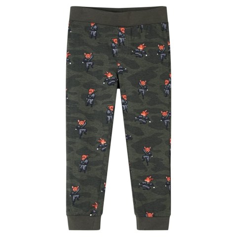 Piżama dziecięca z długimi rękawami, lisy ninja, khaki, 116