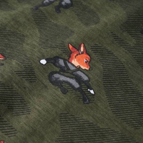 Piżama dziecięca z długimi rękawami, lisy ninja, khaki, 116