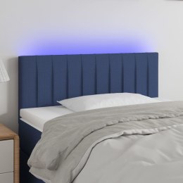 Zagłówek do łóżka z LED, niebieski, 100x5x78/88 cm, tkanina