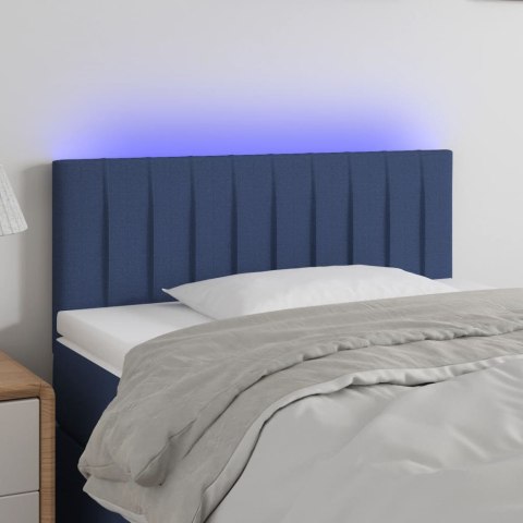 Zagłówek do łóżka z LED, niebieski, 90x5x78/88 cm, tkanina Lumarko!