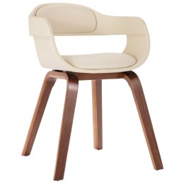 Krzesło stołowe, białe, gięte drewno i sztuczna skóra Lumarko!