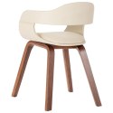 Krzesło stołowe, białe, gięte drewno i sztuczna skóra Lumarko!