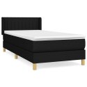 Łóżko kontynentalne z materacem, czarne, tkanina, 80x200 cm