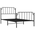 Metalowa rama łóżka z wezgłowiem i zanóżkiem, czarna, 100x190cm Lumarko!