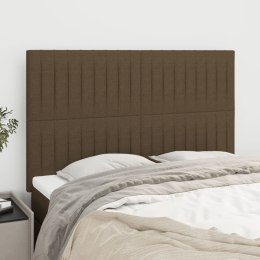 Zagłówki do łóżka, 4 szt, ciemnobrązowe, 72x5x78/88 cm, tkanina