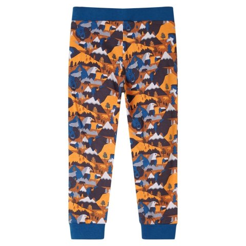 Piżama dziecięca z długimi rękawami, góry i zwierzęta, koniakowa, 116 Lumarko!