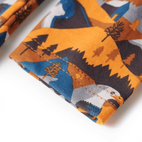 Piżama dziecięca z długimi rękawami, góry i zwierzęta, koniakowa, 116 Lumarko!