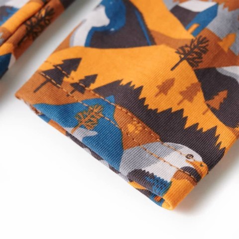 Piżama dziecięca z długimi rękawami, góry i zwierzęta, koniakowa, 92 Lumarko!