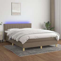 Łóżko kontynentalne z materacem, taupe, 140x200 cm, tkanina Lumarko!
