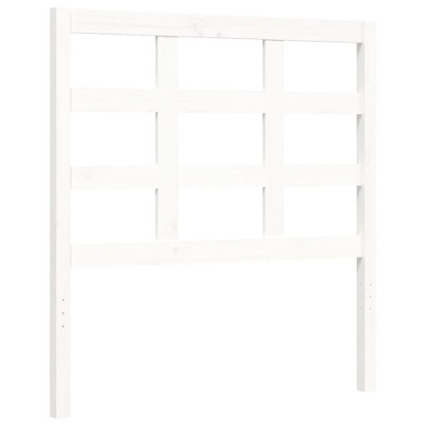 Rama łóżka z wezgłowiem, biała, lite drewno