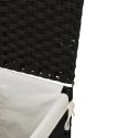 Kosz na pranie z pokrywą, czarny, 46x33x60 cm, polirattan