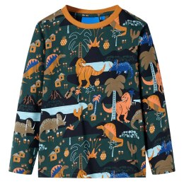 Piżama dziecięca z długimi rękawami, w dinozaury, ciemnozielona, 104 Lumarko!