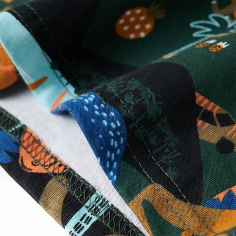 Piżama dziecięca z długimi rękawami, w dinozaury, ciemnozielona, 116 Lumarko!