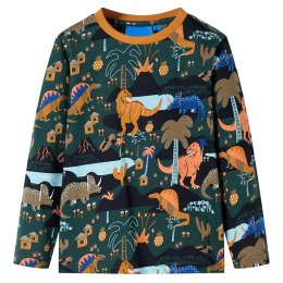 Piżama dziecięca z długimi rękawami, w dinozaury, ciemnozielona, 92 Lumarko!