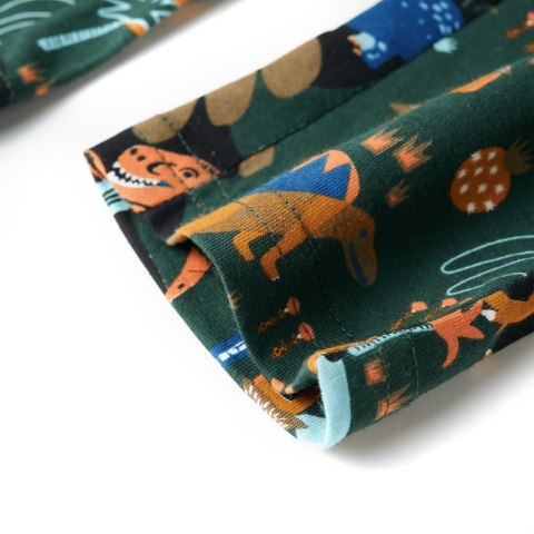 Piżama dziecięca z długimi rękawami, w dinozaury, ciemnozielona, 92 Lumarko!