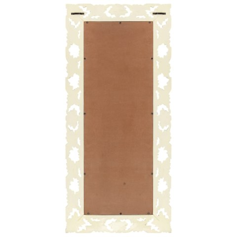 Lustro w ręcznie rzeźbionej, białej ramie, 110x50 cm, mango Lumarko!