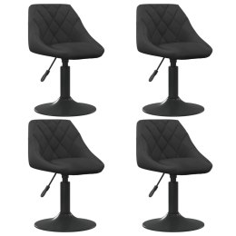 Obrotowe krzesła stołowe, 4 szt., czarne, obite aksamitem Lumarko!