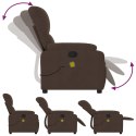 Rozkładany fotel masujący, brązowy, obity mikrofibrą Lumarko!