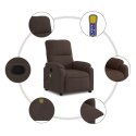 Rozkładany fotel masujący, brązowy, obity mikrofibrą Lumarko!