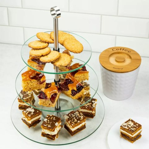 SZKLANA PATERA KINGHOFF 3-POZIOMOWA NA OWOCE CIASTA KH-4016 Lumarko!