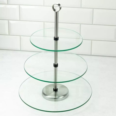 SZKLANA PATERA KINGHOFF 3-POZIOMOWA NA OWOCE CIASTA KH-4016 Lumarko!