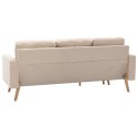 3-osobowa sofa z podnóżkiem, kremowa, tapicerowana tkaniną Lumarko!