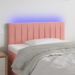 Zagłówek do łóżka z LED, różowy, 80x5x78/88 cm, aksamit Lumarko!