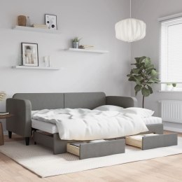Sofa rozsuwana z szufladami, ciemnoszara, 80x200 cm, tkanina Lumarko!
