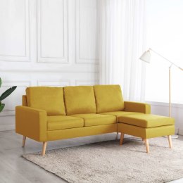 3-osobowa sofa z podnóżkiem, żółta, tapicerowana tkaniną Lumarko!