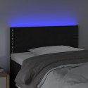 Zagłówek do łóżka z LED, czarny, 100x5x78/88 cm, aksamit Lumarko!
