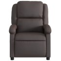 Rozkładany fotel masujący, ciemny brąz, skóra naturalna Lumarko!