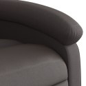 Rozkładany fotel masujący, ciemny brąz, skóra naturalna Lumarko!