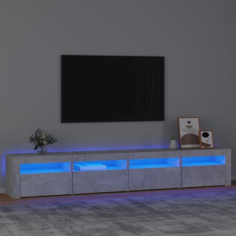 Szafka pod TV z oświetleniem LED, szarość betonu, 240x35x40 cm Lumarko!