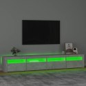 Szafka pod TV z oświetleniem LED, szarość betonu, 240x35x40 cm Lumarko!